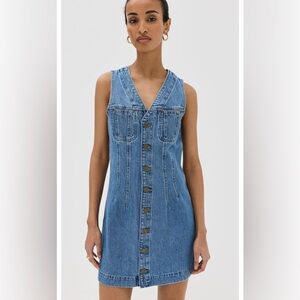 Frame Denim Blue Button-Front Dress